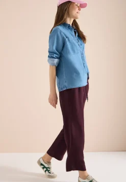 Broek met wijde pijpen in Loose Fit van linnenmix