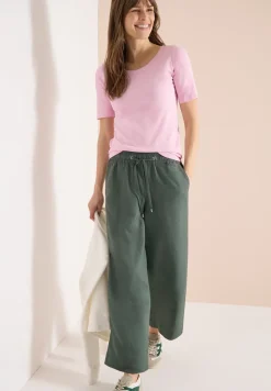 Broek met wijde pijpen in Loose Fit van linnenmix