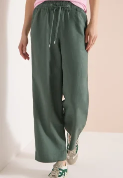 Broek met wijde pijpen in Loose Fit van linnenmix