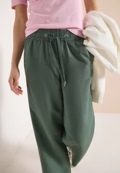 Broek met wijde pijpen in Loose Fit van linnenmix
