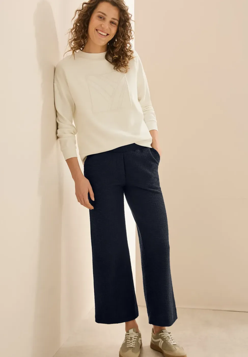 Broek Wide Legs Bouclè