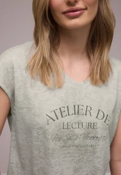 Burnout shirt met tekst
