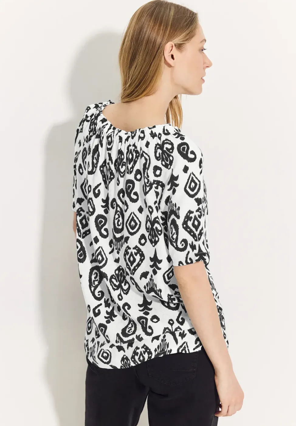 Carmen blouse met print