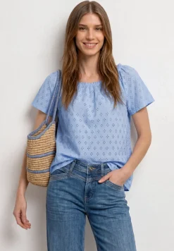 Carmen Bluse mit Shiffley-Muster