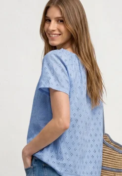 Carmen Bluse mit Shiffley-Muster