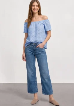 Carmen Bluse mit Shiffley-Muster