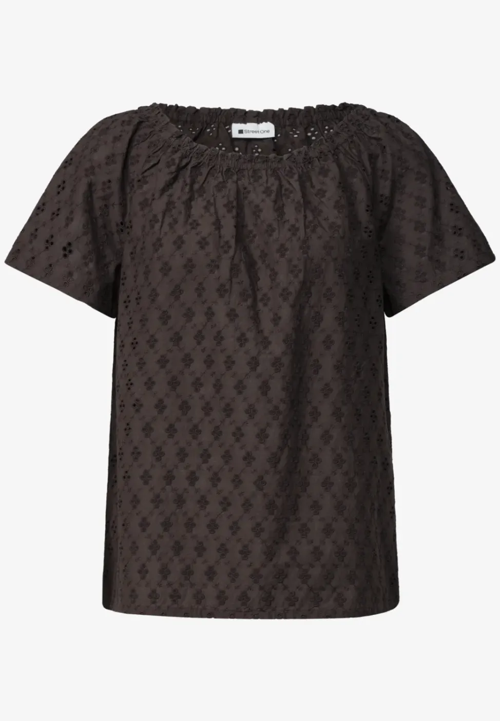 Carmen Bluse mit Shiffley-Muster