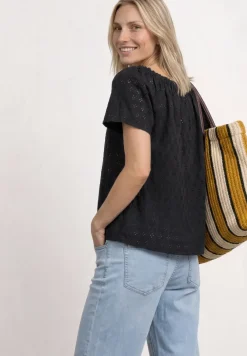 Carmen Bluse mit Shiffley-Muster