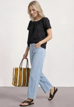Carmen Bluse mit Shiffley-Muster