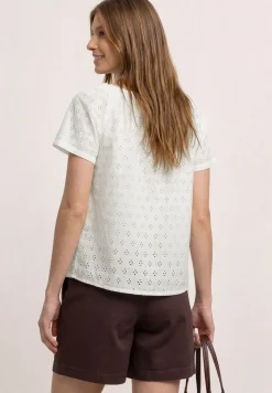 Carmen Bluse mit Shiffley-Muster