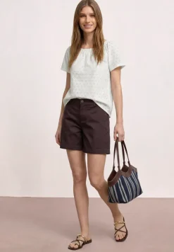 Carmen Bluse mit Shiffley-Muster