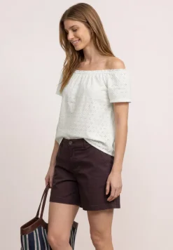 Carmen Bluse mit Shiffley-Muster