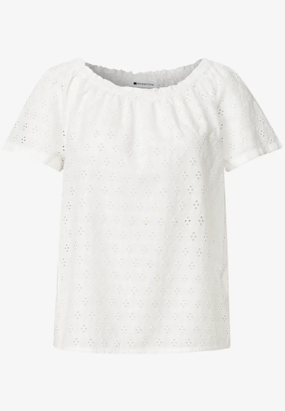 Carmen Bluse mit Shiffley-Muster