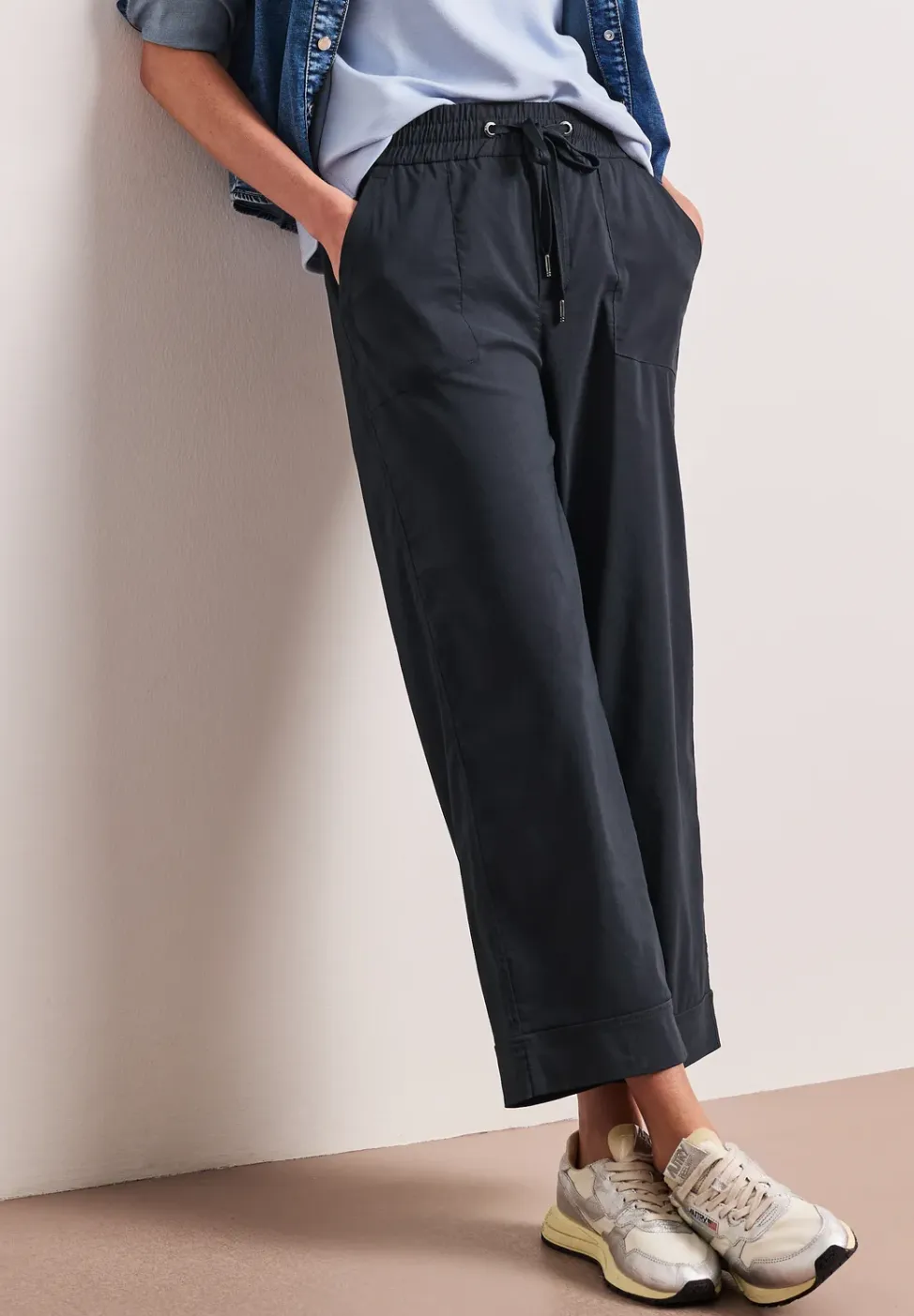 Casual broek met omslag