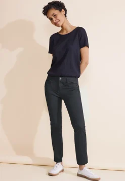 Casual fit broek van keperstof