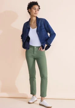 Casual fit broek van keperstof