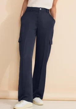 Casual fit satijnen broek