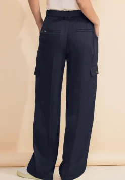 Casual fit satijnen broek