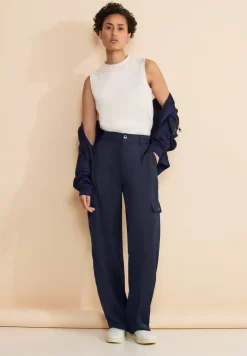 Casual fit satijnen broek