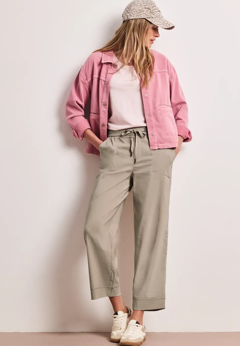 Casual broek met omslag