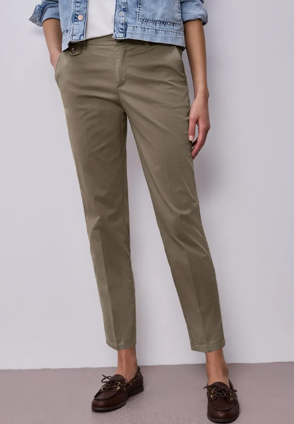Casual fit chino's in een zachte stof
