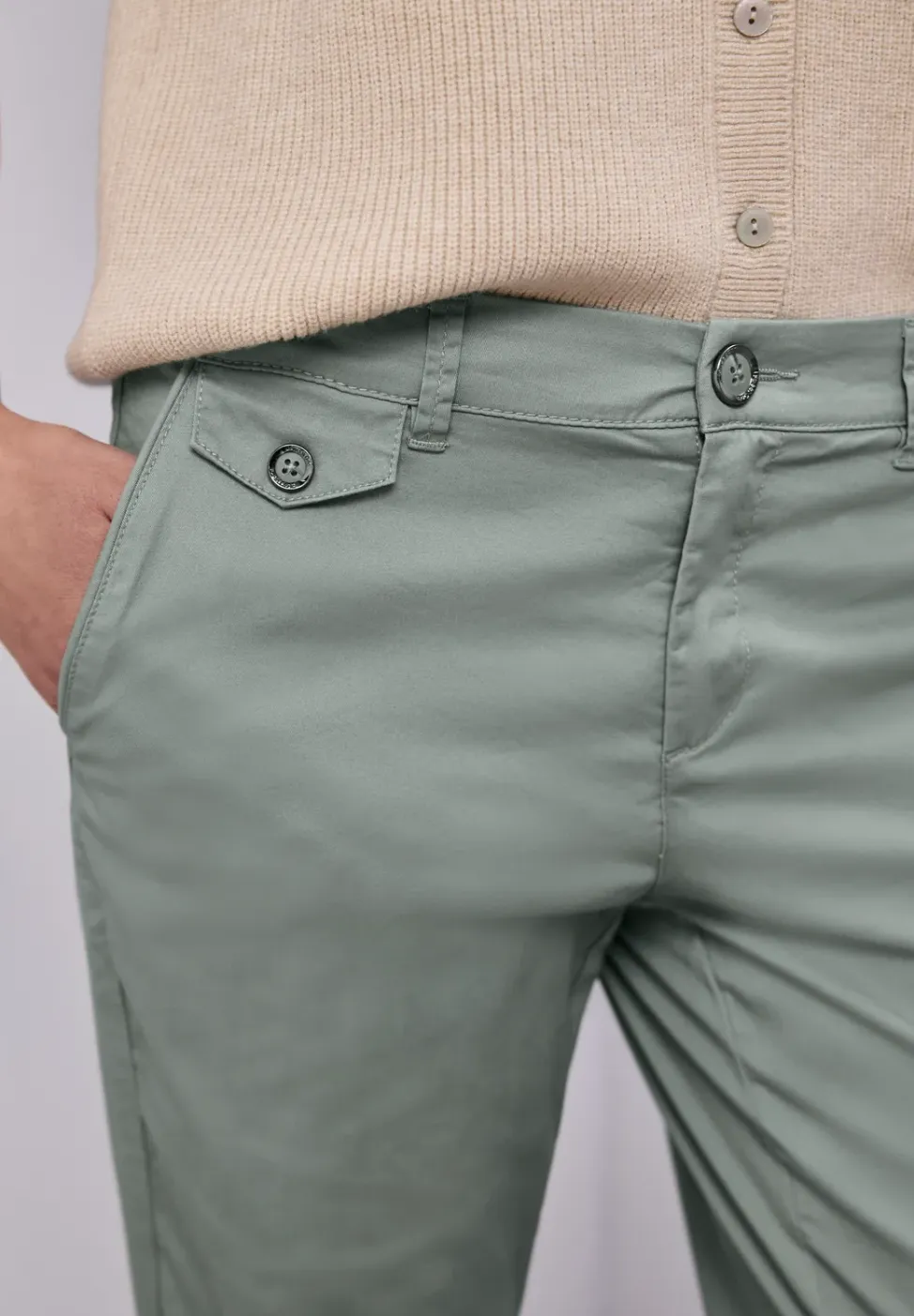 Casual fit chino's in een zachte stof