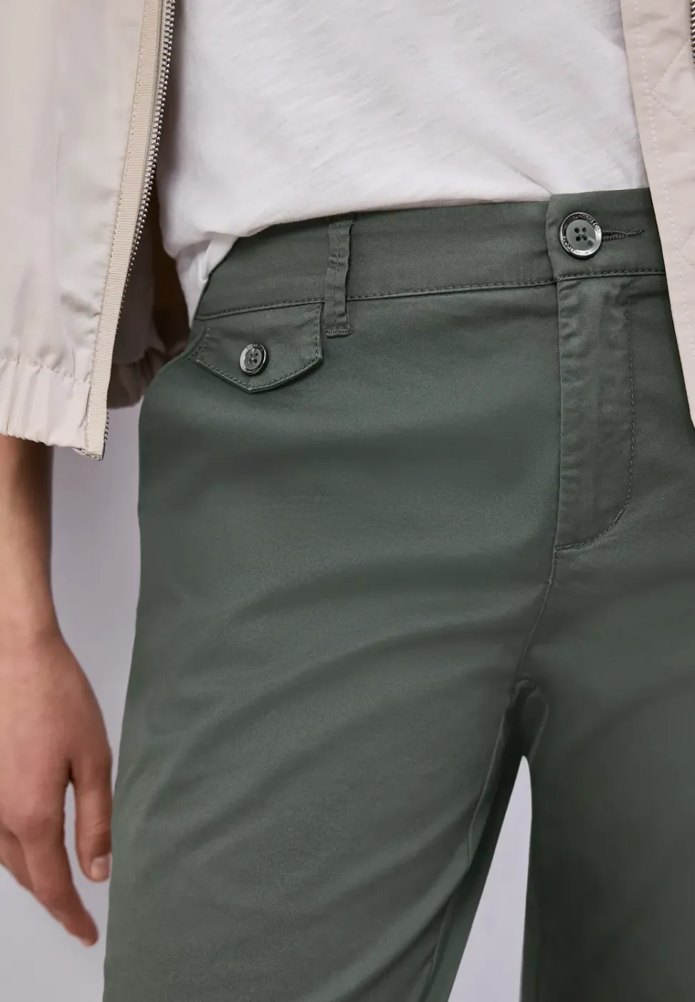 Casual fit chino's in een zachte stof