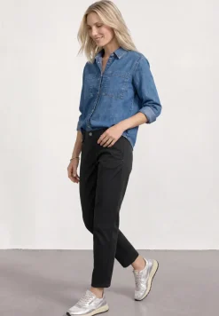 Casual fit chino's in een zachte stof