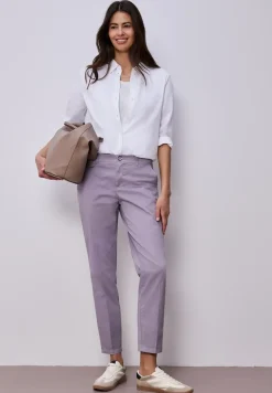 Casual fit chino's in een zachte stof
