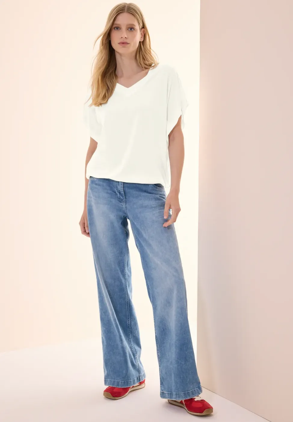 Casual shirt met V-hals