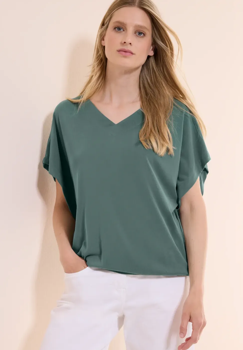 Casual shirt met V-hals