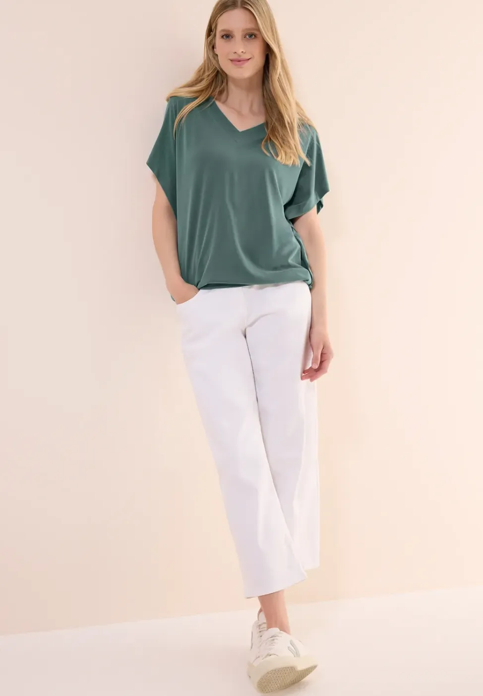 Casual shirt met V-hals