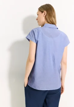 Chambray blouse met print