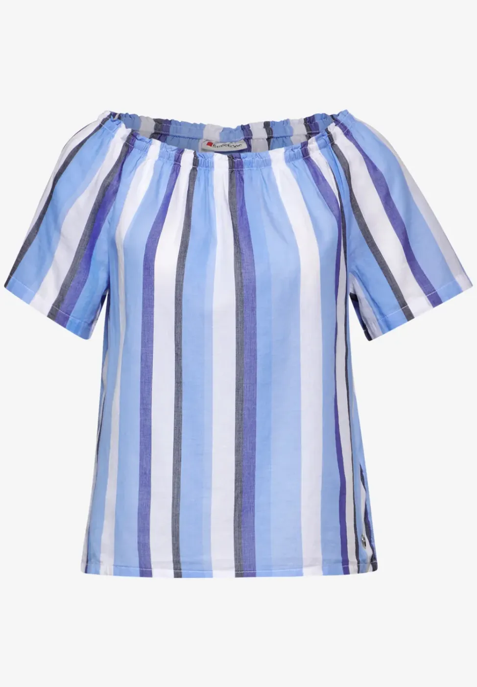 Chambray blouse met strepen