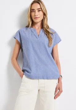 Chambray blouse met glitter