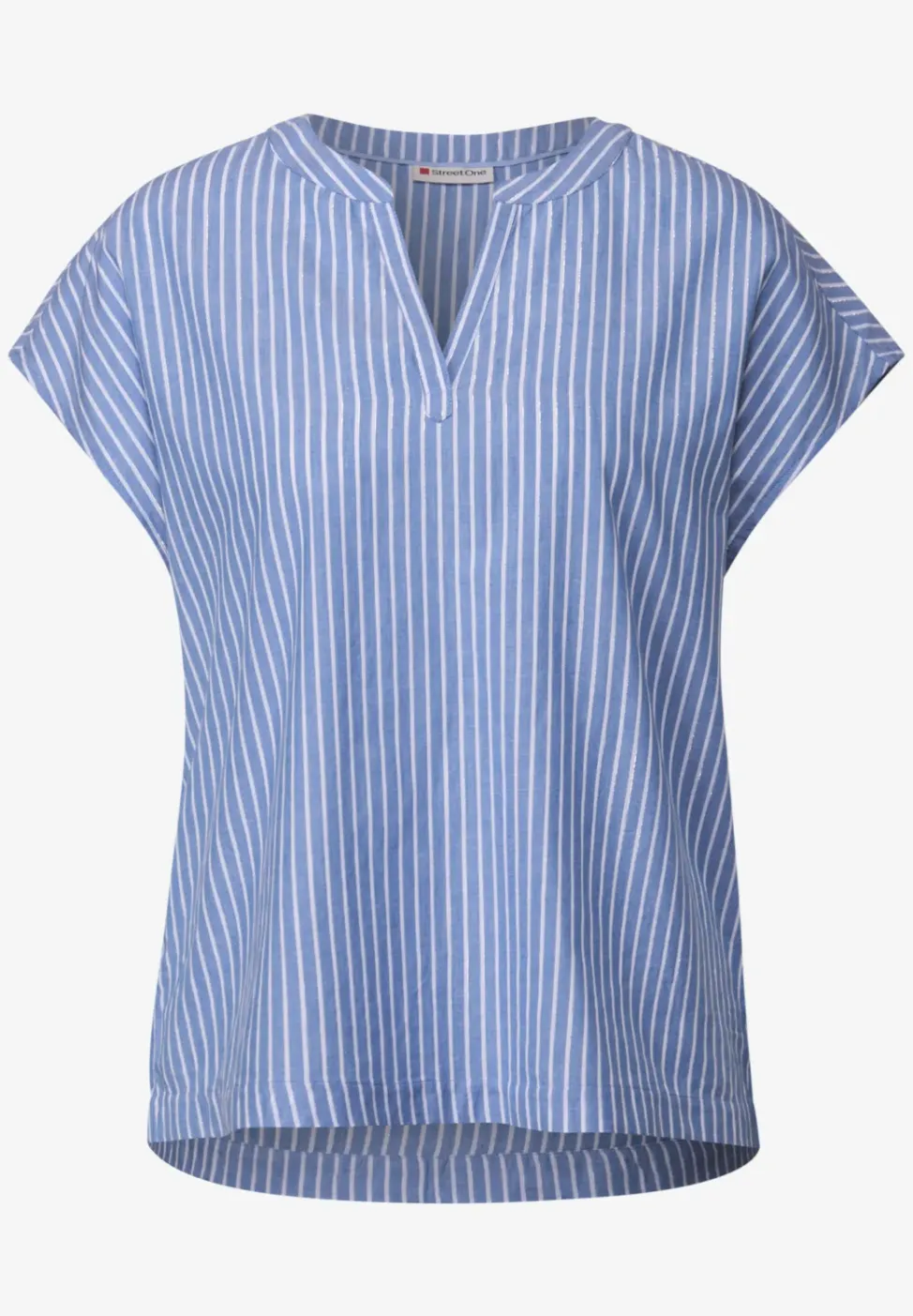 Chambray blouse met glitter