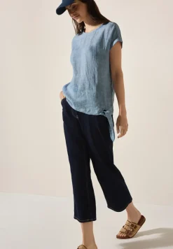 Chambray blouse met knopen
