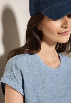 Chambray blouse met knopen
