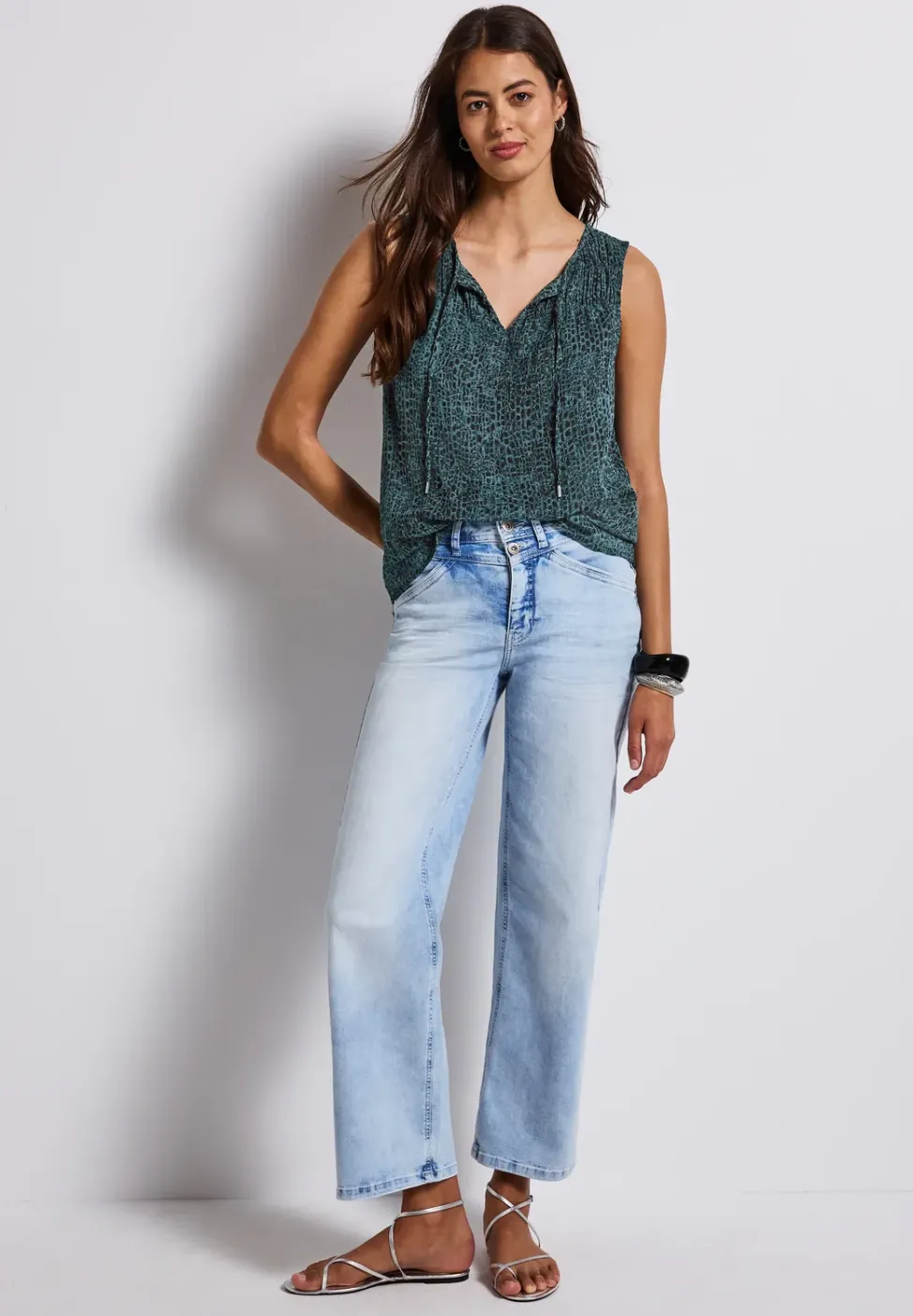 Chiffon bloes met print