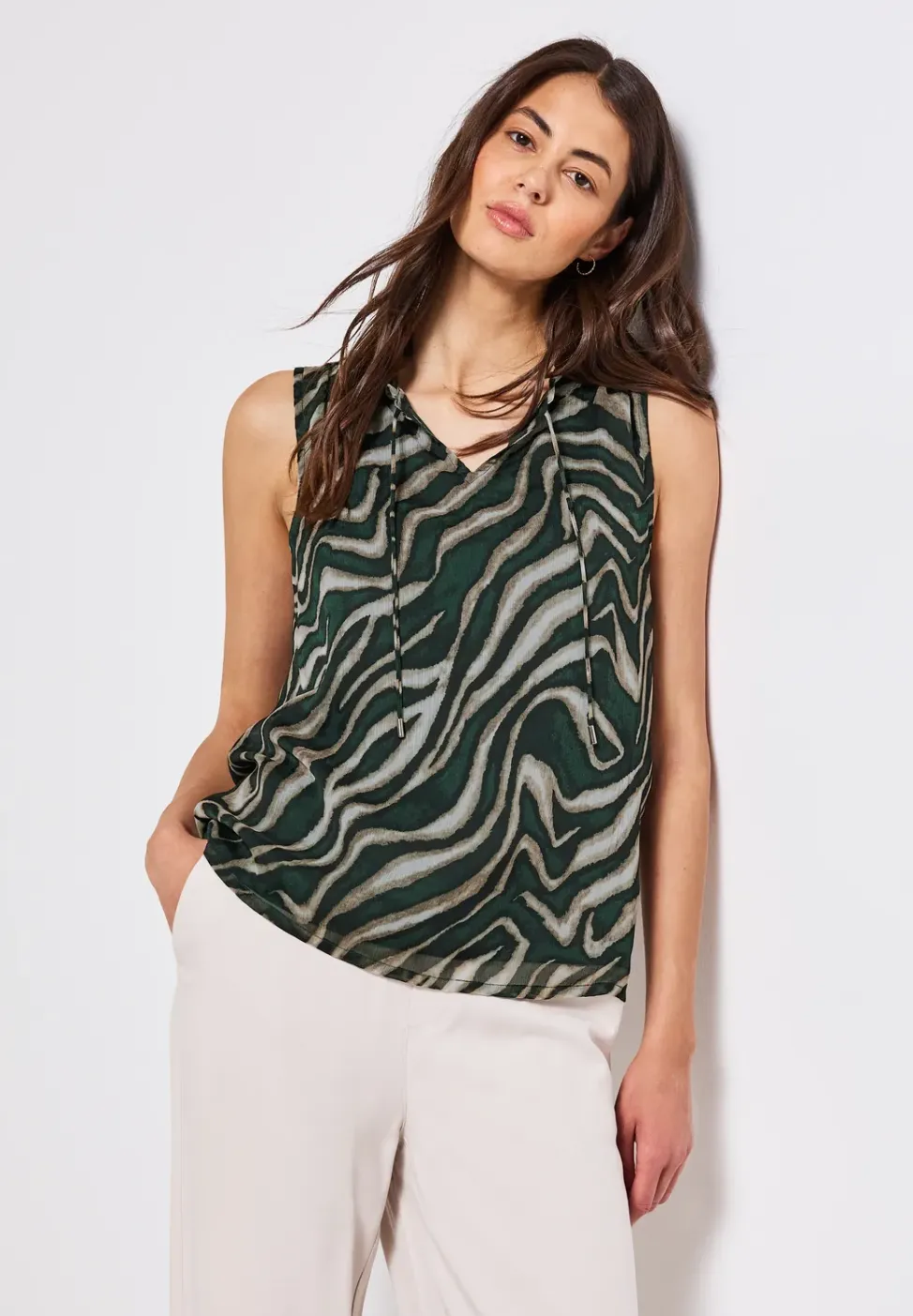 Chiffon bloes met print