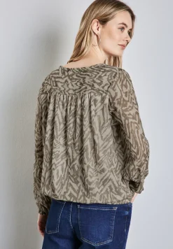 Chiffon blouse met rimpels