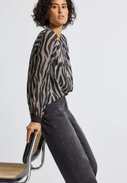 Chiffon blouse met zebraprint