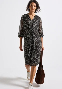 Chiffon jurk met smok details
