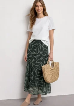 Chiffon maxirok met print