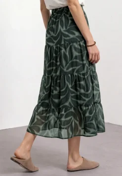 Chiffon maxirok met print