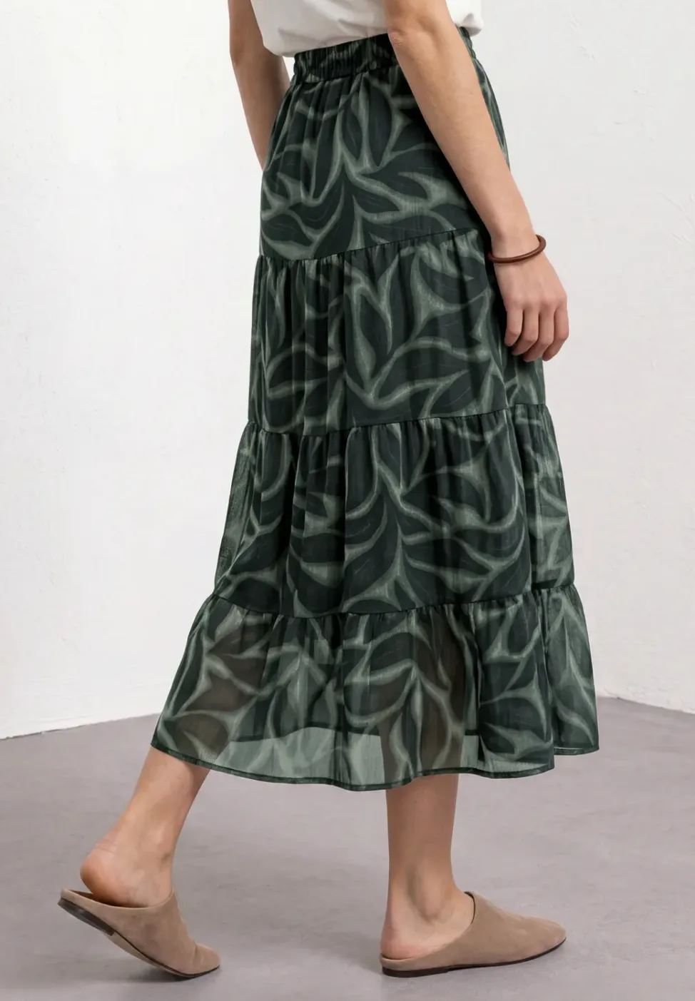 Chiffon maxirok met print