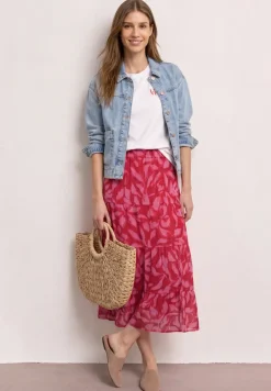 Chiffon maxirok met print