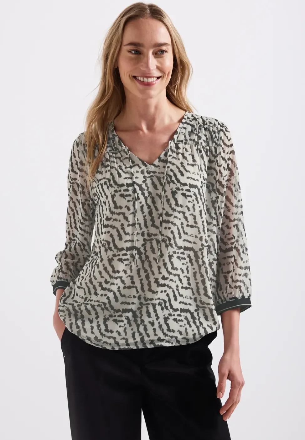 Chiffon tuniek met rimpels