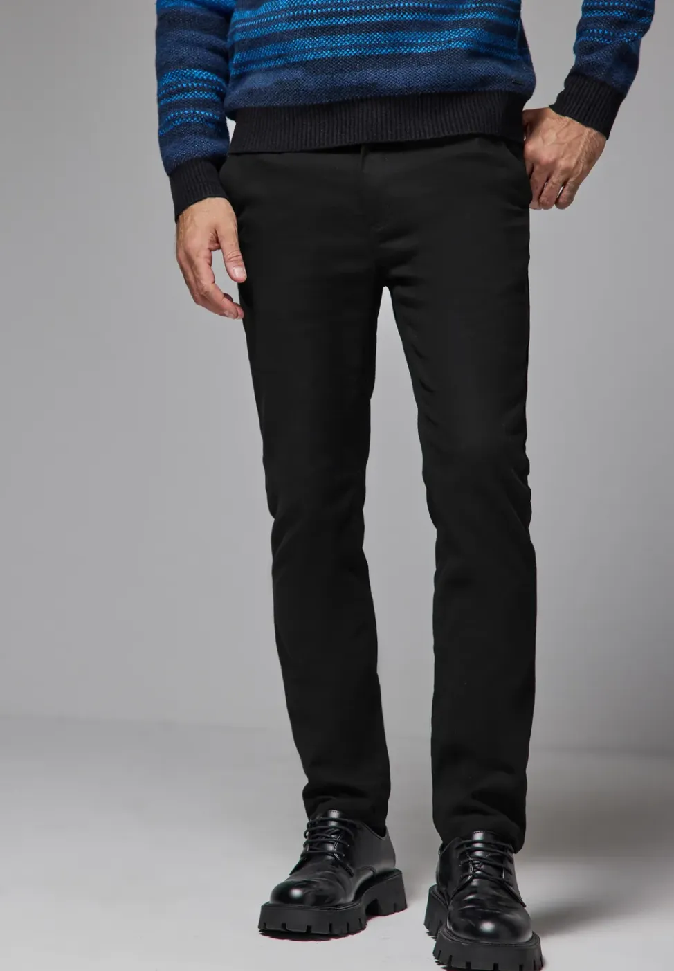 Chino in wollen look