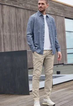 Chino met elastische tailleband